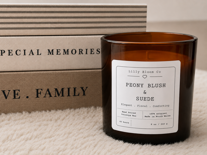 Peony Blush & Suede Large Candle